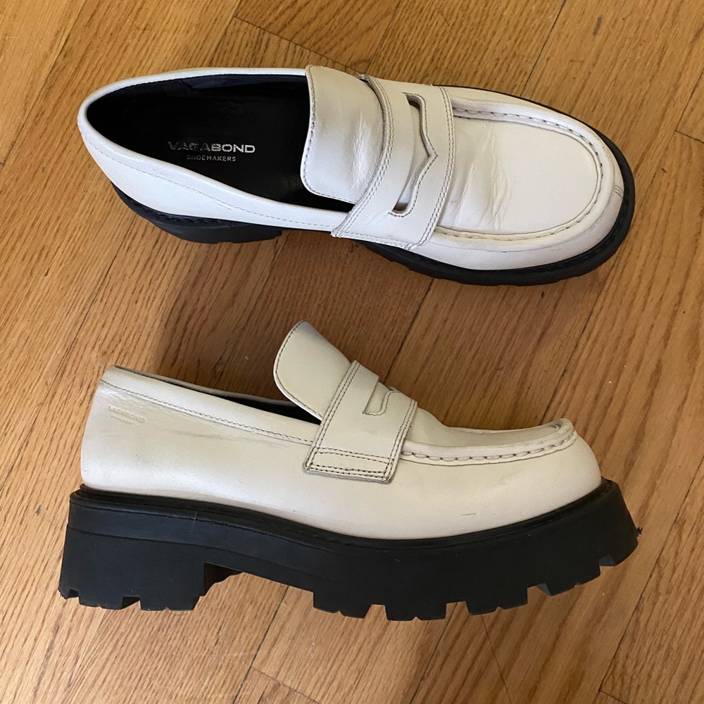 White Vagabond Loafer Size 7